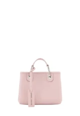 Women's faux leather bag, size 20 x 16 x 8 cm, adjustable and removable logo shoulder strap, large single compartment, matching internal clutch with zip, Emporio A logo, Hydrangea/Urban