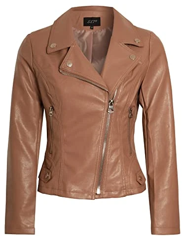 Womens Faux leather PU Biker Jacket