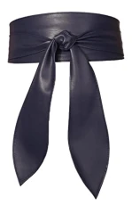 Women's Faux Leather Waist Belt Obi Belts Wide Waistband Belt Adjustable Wrap Around Belts Fashion Cinch Belt Soft Long PU Leather Sash Belt for Dress Plus Size Solid Color Versatile Navy Blue L