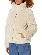 Women's Faux Sherpa Coat, Beige, XXL Women's Faux Sherpa Coat, Beige, XXL