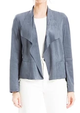 Women's Faux Suede Short Drape Jacket, Ombre Blue, XL Women's Faux Suede Short Drape Jacket, Ombre Blue, XL