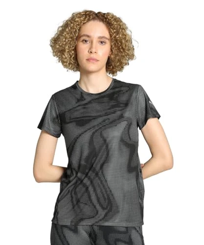 Womens Fav Printed Short Sleeve T-Shirt  Black/Gray S