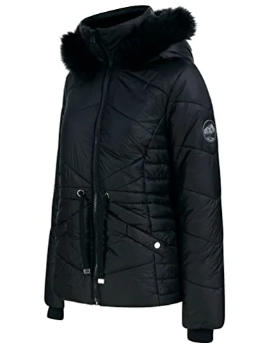 Women's Featherington Hooded Shiny Puffer Jacket - Black - 10