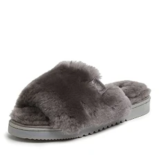 Women's Fireside Cairns Shearling Easy on/Off Slide Sandal Slipper, Grey, 8 UK Women's Fireside Cairns Shearling Easy on/Off Slide Sandal Slipper, Grey, 8 UK