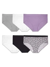 Women's Fit Multi Pack Underwear Panties, Assorted Cotton Hipster (6 Pack), 9 Women's Fit Multi Pack Underwear Panties, Assorted Cotton Hipster (6 Pack), 9
