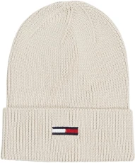 Women's Flag Logo Knitted Beanie Hat, Off-White (Newsprint), One Size Women's Flag Logo Knitted Beanie Hat, Off-White (Newsprint), One Size