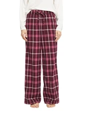 Women's Flannel Check 2 Sus Single Pant Pajama Bottom, Bordeaux Red 3, UK 14 Women's Flannel Check 2 Sus Single Pant Pajama Bottom, Bordeaux Red 3, UK 14
