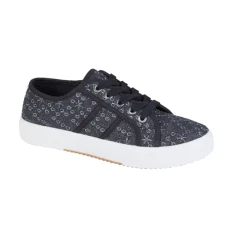 Womens Flat Canvas Sneakers Pumps Beach Plimsolls Summer Trainers UK Size 3-8 Black 4