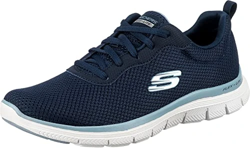 Women's Flex Appeal 4.0 Brilliant View Sneaker,Navy Mesh/Bluen Trim,7 UK