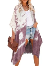 Women's Floral Beach Kimono Cardigan Boho Bikini Swimwear Cover Ups