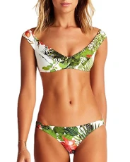 Womens Floral Bikini Set Halter Triangle Backless Pattern Printed Swimsuit Green L Womens Floral Bikini Set Halter Triangle Backless Pattern Printed Swimsuit Green L