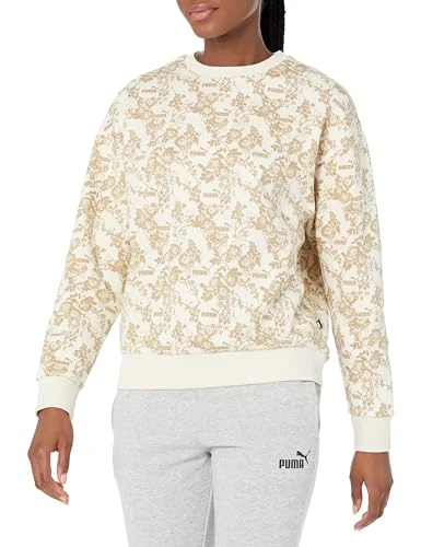 Women's Floral Crewneck Sweatshirt, Alpine Snow, M