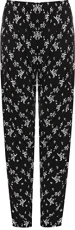 Women's Floral Full Length Trousers Ladies Floral Print Elasticated Waist Pants - Black White - 14 Women's Floral Full Length Trousers Ladies Floral Print Elasticated Waist Pants - Black White - 14