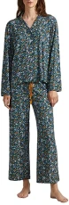 Women's Floral PJ Set Pajama, Blue (Navy), S