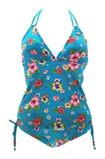 Womens Floral Tankini Blue 8