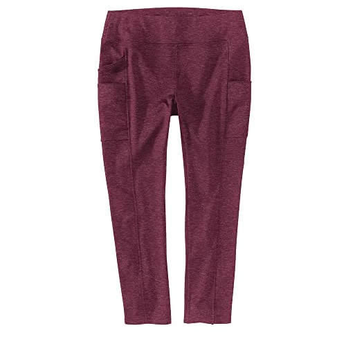 Women's Force Fitted Lightweight Ankle Length Legging, Bordeaux/Dry Rose, 1X