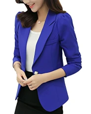 Women's Formal Slim-Fit Blazer Jacket Sapphire Blue XL Women's Formal Slim-Fit Blazer Jacket Sapphire Blue XL