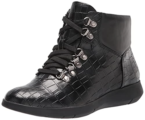 Women's Frankie Ankle Boot, Black Croco, 4 UK