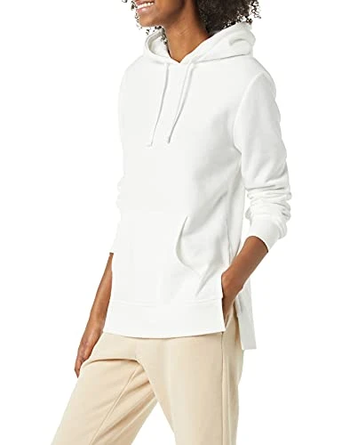 Women's French Terry Hooded Tunic Sweatshirt, White, XL