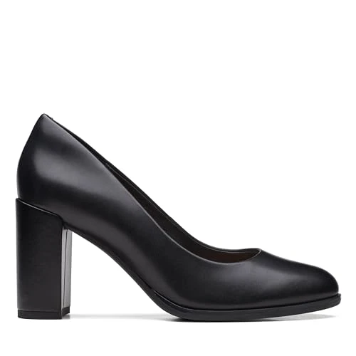 Women's Freva85 Court Pump, Black Leather, 5 UK