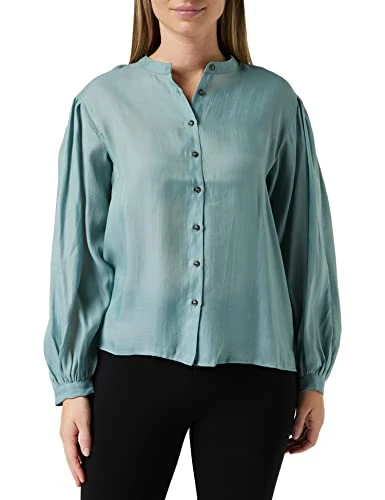 Women's Frilla Green Ladies Tops | Autumn Shirt Size 10, Light sea Mist