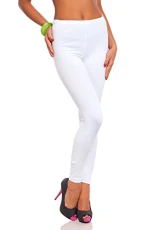 Women's Full Length Cotton Leggings Soft, Plus Sizes High Waist LWP White 18