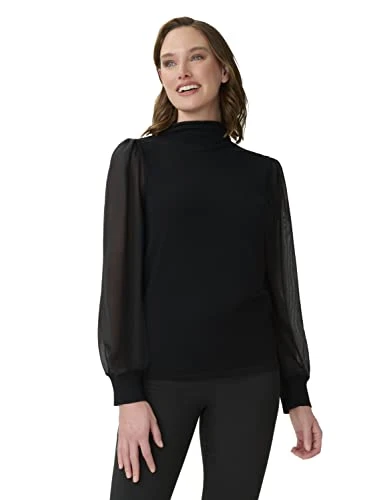 Women's Funnel Neck Sweater, Black, M