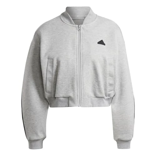 Womens Future Icons 3 Stripes Bomber Jacket Med Grey Heather L