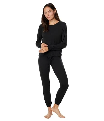 Women's Gable Pajama Set, Black, XS