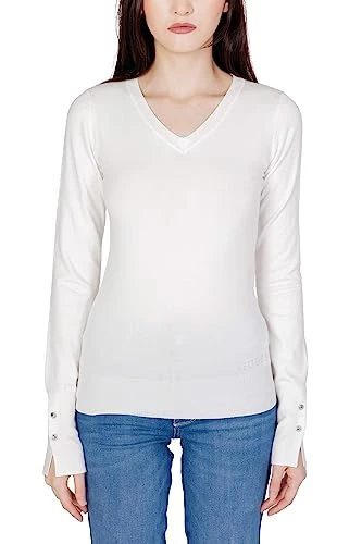 Women's Gena Vn Ls Swtr Jumper sweater, White, L