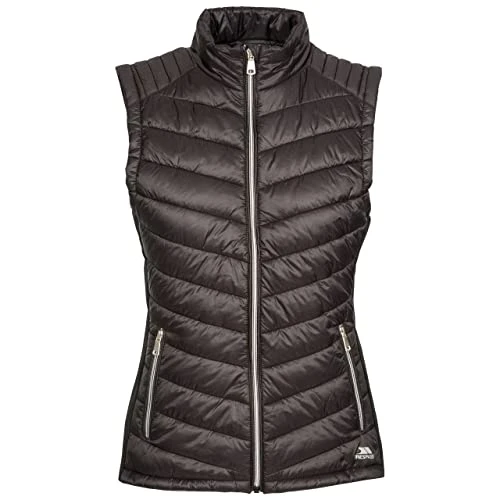 Womens Gilet Bodywarmer Padded with 2 Zip Pockets Down Touch Padding Elanora - Black L