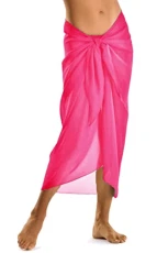 ®Womens Girls Sexy Stylish Beach Cover up Sarong Skirt Dress with Optional Beach Bag and flip Flops Cerise