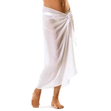 Womens Girls Sexy Stylish Beach Cover up Sarong Skirt Dress with Optional Beach Bag and flip Flops White Womens Girls Sexy Stylish Beach Cover up Sarong Skirt Dress with Optional Beach Bag and flip Flops White