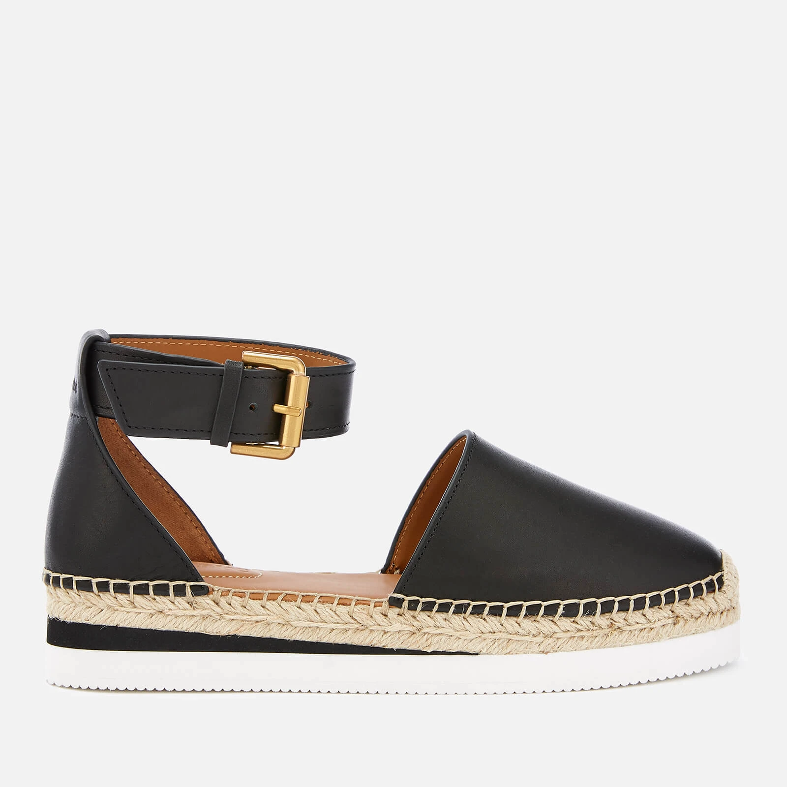 Womens Glyn Leather Espadrille Sandals - EU /UK - Black