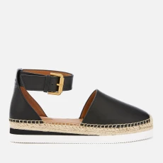 Womens Glyn Leather Espadrille Sandals - EU /UK - Black