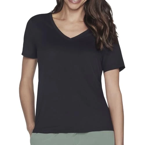 Women's Godri Serene Vneck Top T-Shirt, Bold Black, 3XL