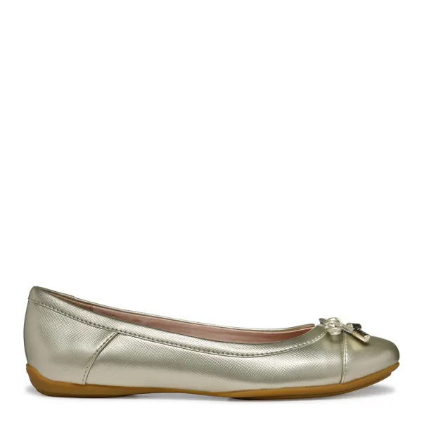 Womens Gold Charlene Ballerina Flat - Gold