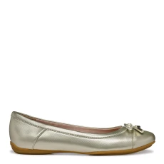Womens Gold Charlene Ballerina Flat