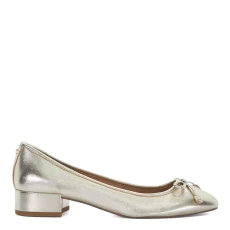Womens Gold Hollies Heeled Ballet Pumps