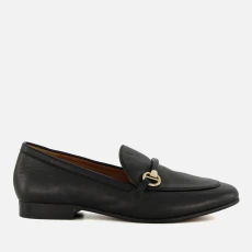 Womens Grandeur Leather Loafers - Black