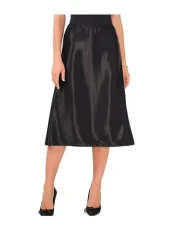Womens Gray Textured Unlined Pull On Elastic Waist Midi A-Line Skirt XS