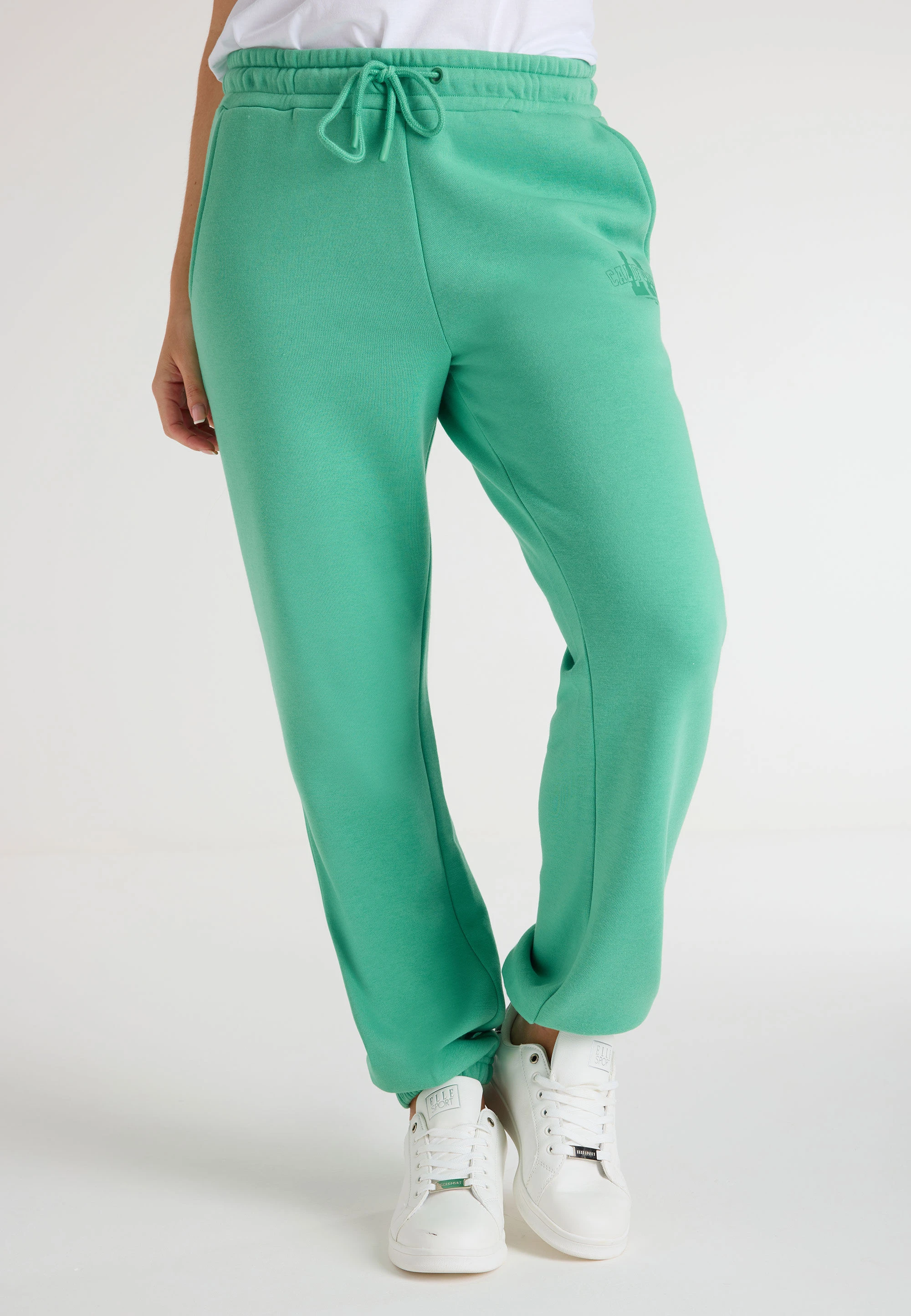 Womens Green LA Slogan Joggers