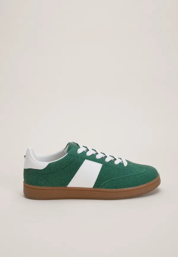Womens Green Retro Plimsoll Trainers
