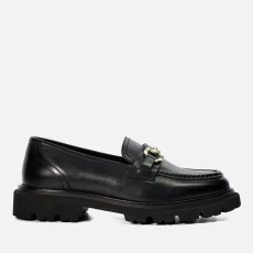 Womens Gregory Leather Loafers - Black