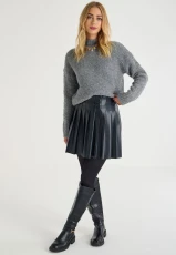 Womens Grey Boucle Knitted Jumper