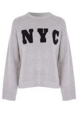 Womens Grey NYC Knit Jumper Womens Grey NYC Knit Jumper