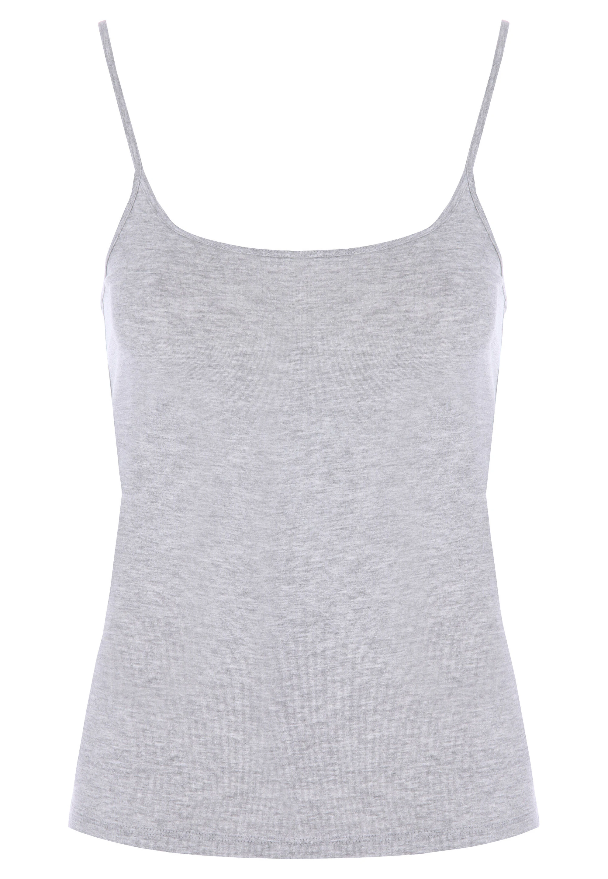Womens Grey Plain Stretch Cami Vest