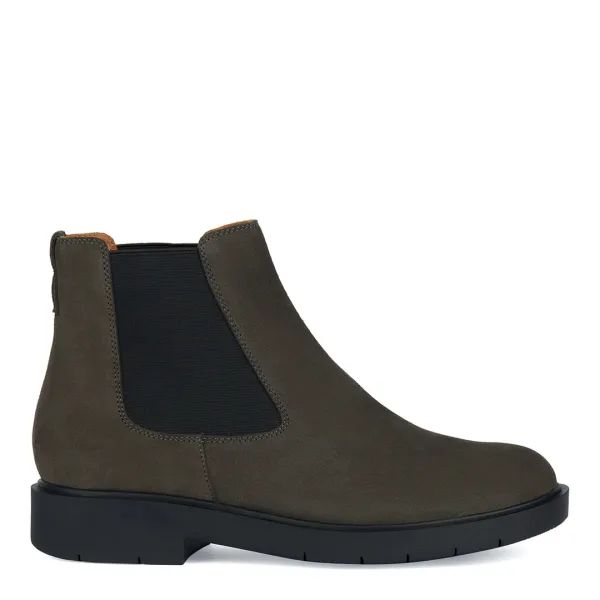 Womens Grey Suede Spherica Ankle Boot - Grey