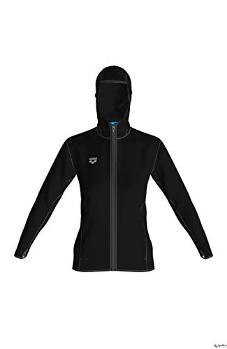 Women's Gym Hooded Spacer Full-Zip Jacket, Black, XL