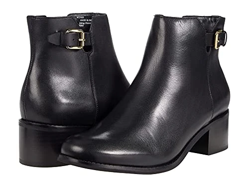 womens Haidyn Bootie (45mm) Ankle Boot, Black Leather, 6